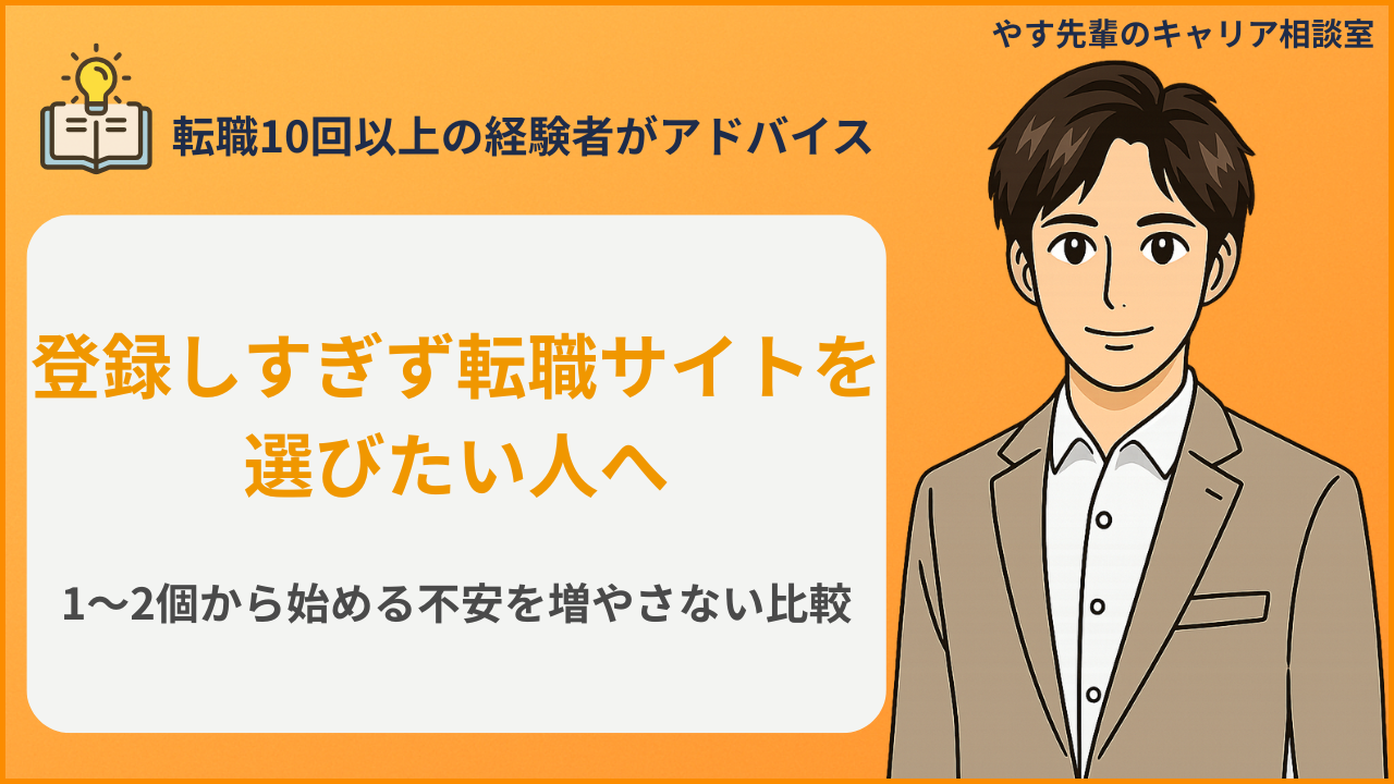 転職サイトおすすめを登録しすぎず選ぶイメージ