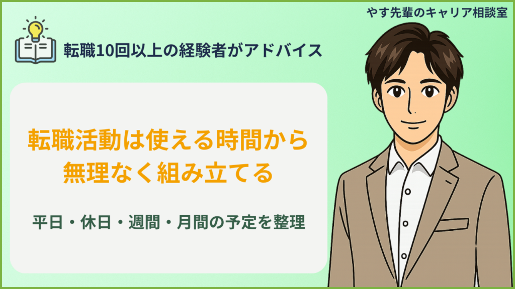 転職活動のスケジュールをカレンダーで整理しているイメージ