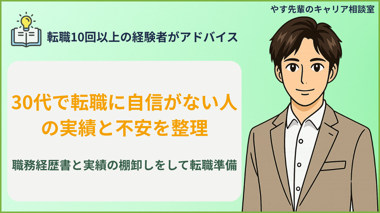 30代で転職に自信がない人が実績と不安を整理している様子