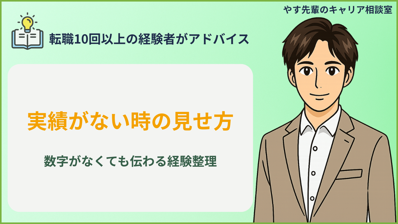 数字で示せる実績がない経験を職務経歴書で伝わる形に整理しているイメージ